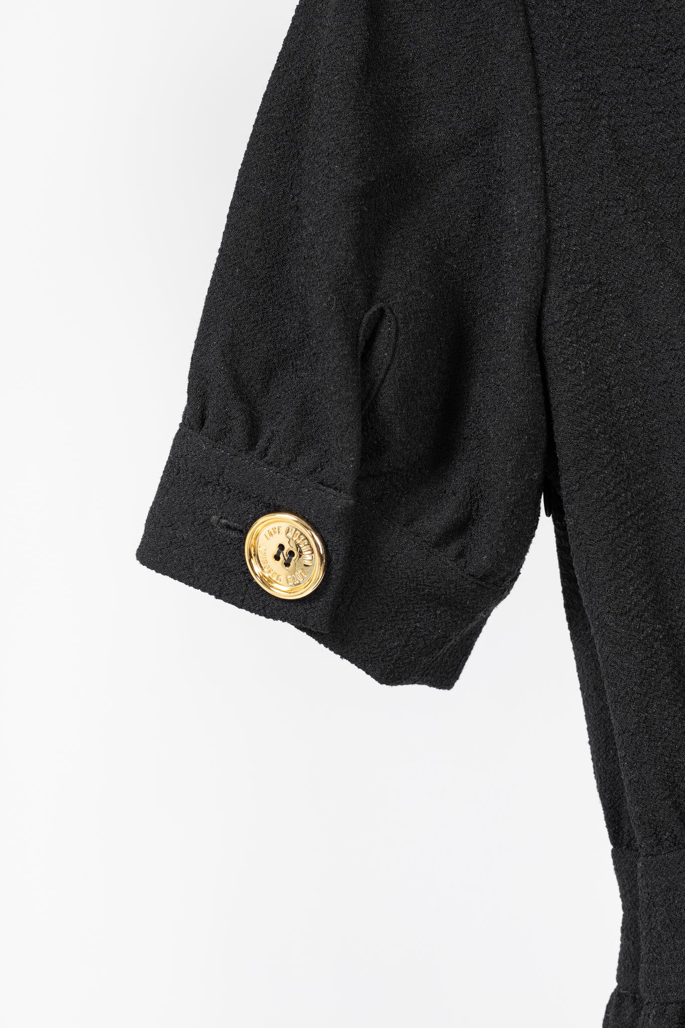 Love Moschino Black Crepe "Love"-Necklace Mini Dress