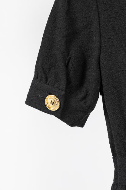 Love Moschino Black Crepe "Love"-Necklace Mini Dress
