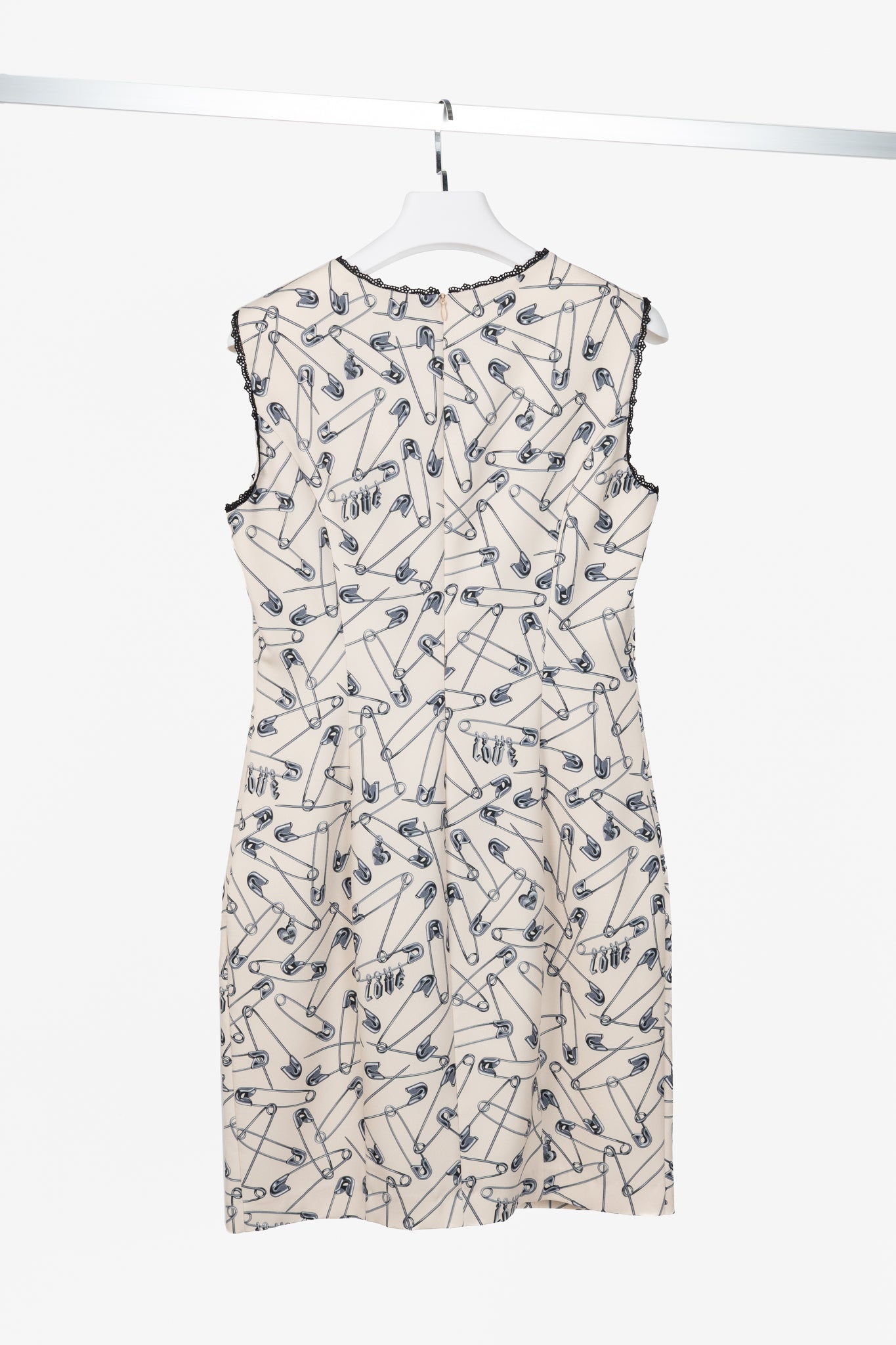 Love Moschino Cream Safety-Pin-Print Sheath Dress