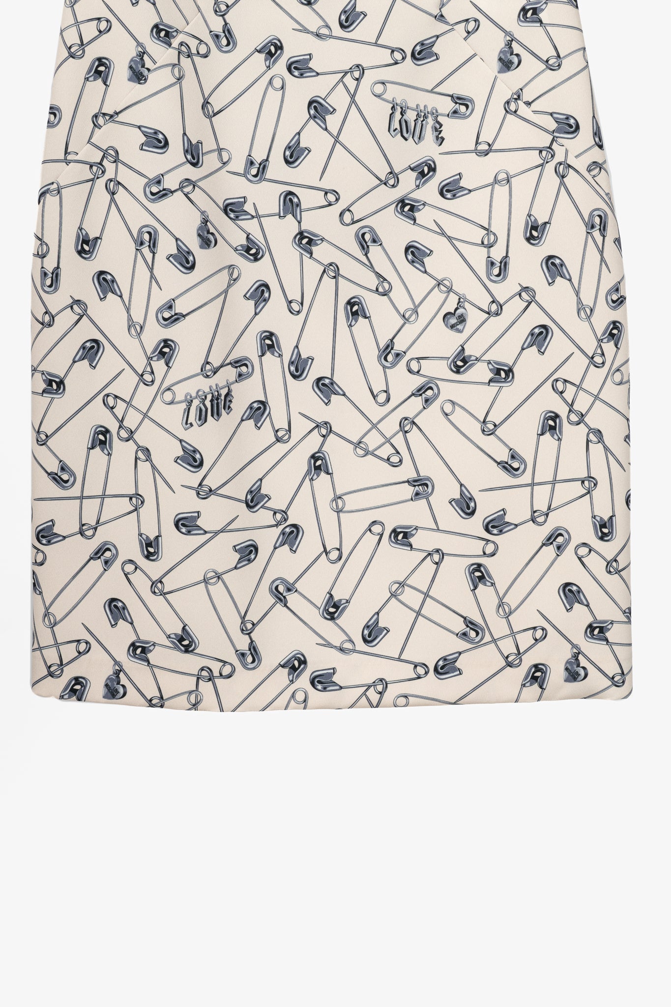 Love Moschino Cream Safety-Pin-Print Sheath Dress