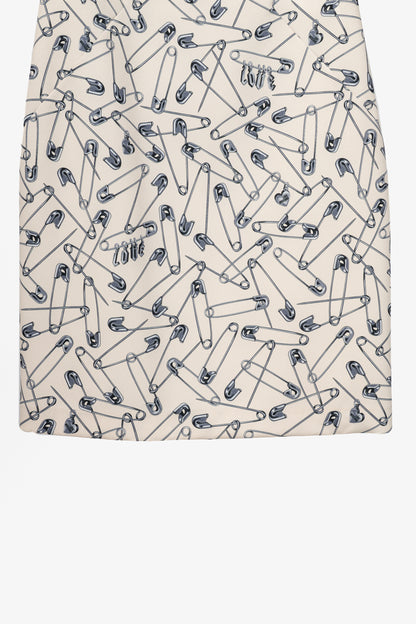 Love Moschino Cream Safety-Pin-Print Sheath Dress