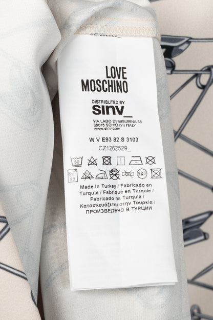 Love Moschino Cream Safety-Pin-Print Sheath Dress