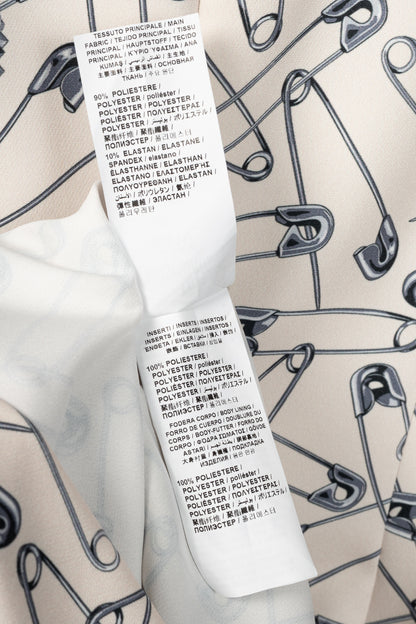 Love Moschino Cream Safety-Pin-Print Sheath Dress