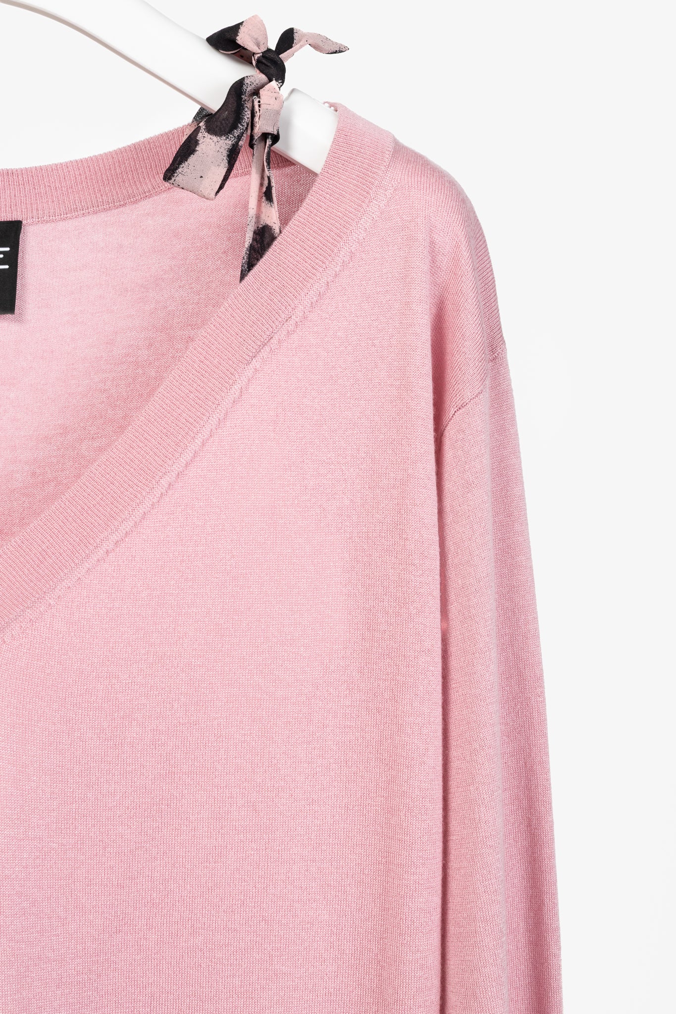 Boutique Moschino Pink Silk Leopard-Trim Sweater