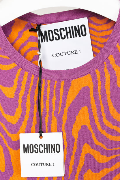 Moschino PF/22 Pink & Orange Fantasy Print Orange Moiré Effect Minidress