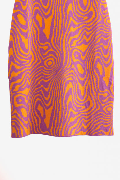 Moschino PF/22 Pink & Orange Fantasy Print Orange Moiré Effect Minidress