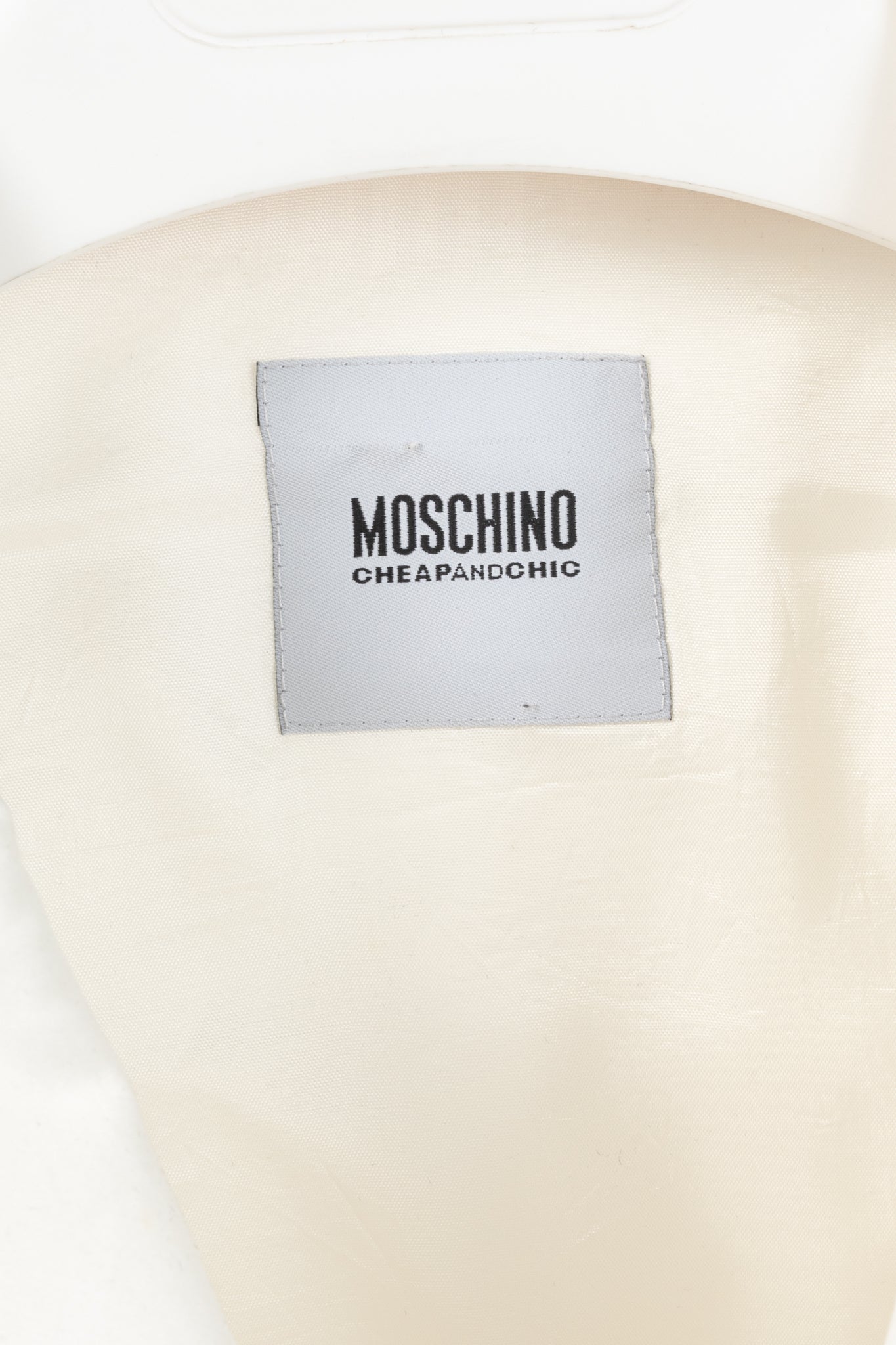 Moschino Cheap and Chic White Cotton Red-Embroidered Blazer