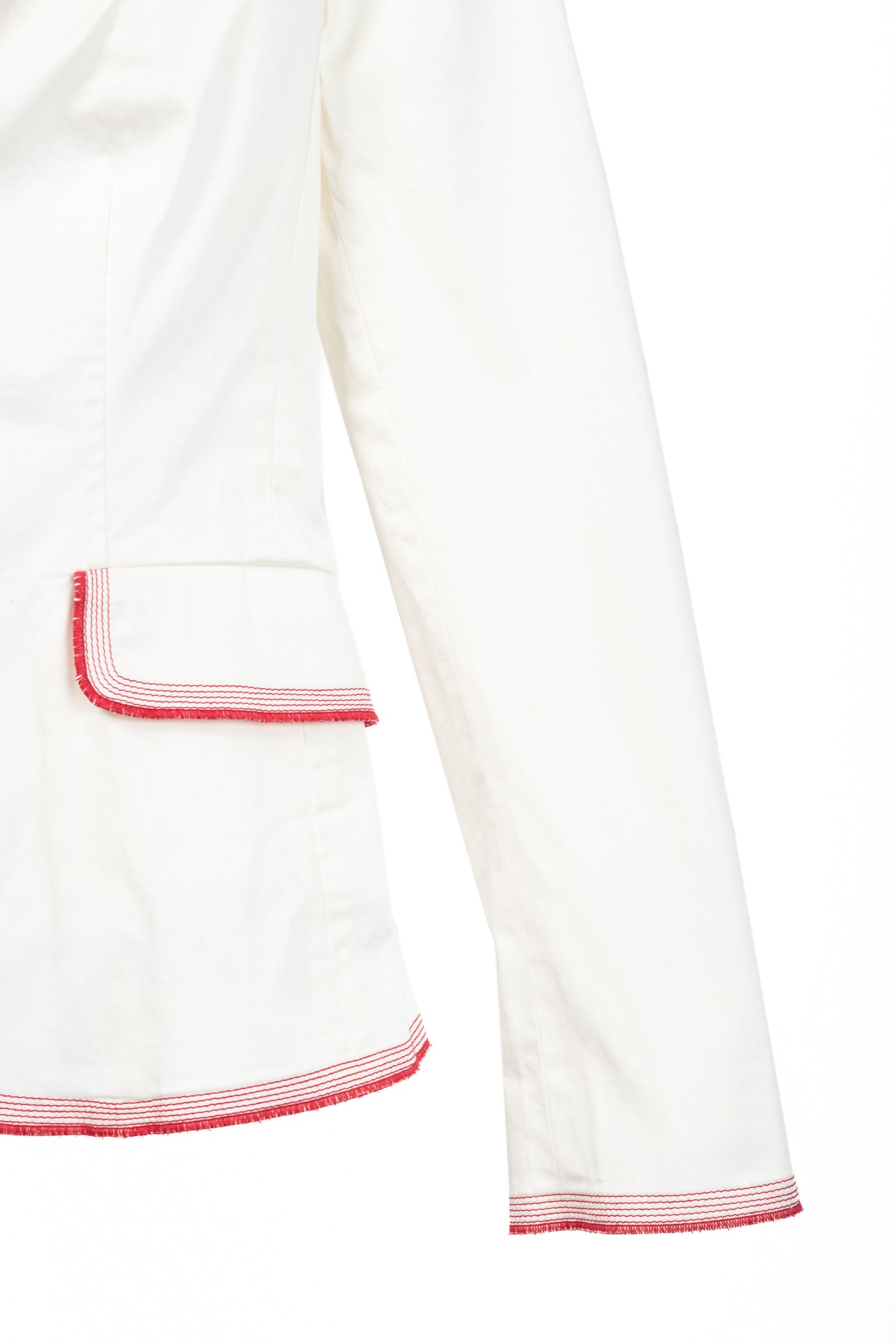 Moschino Cheap and Chic White Cotton Red-Embroidered Blazer