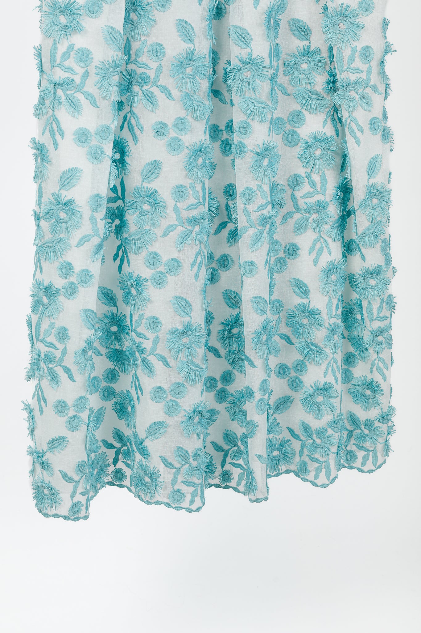 Boutique Moschino White & Blue Floral-Embroidered Maxi Dress