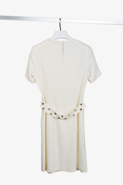 Love Moschino Cream Studded-Bow Mini Dress
