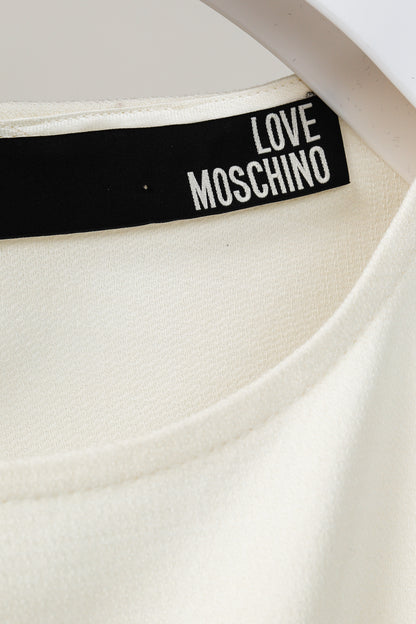 Love Moschino Cream Studded-Bow Mini Dress
