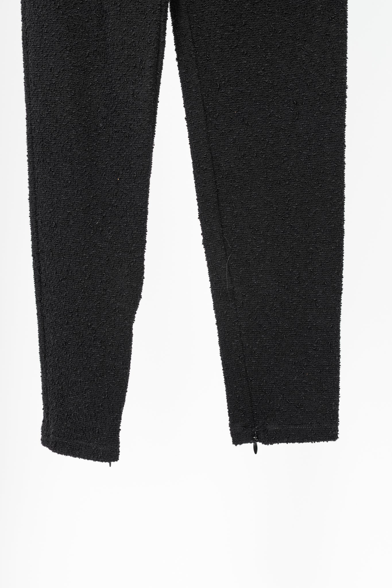 Moschino Cheap and Chic Black Boucle-Knit Chain-Belt Skinny Pants