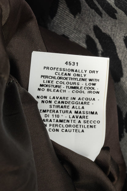 Moschino Cheap and Chic Grey Cotton Leopard Blazer