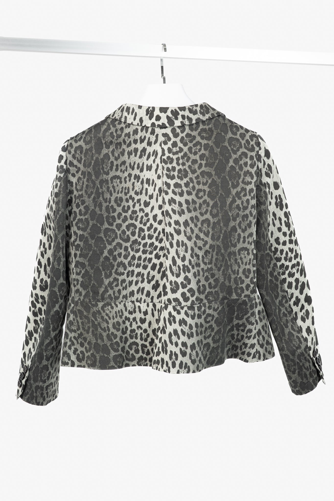 Moschino Cheap and Chic Grey Cotton Leopard Blazer