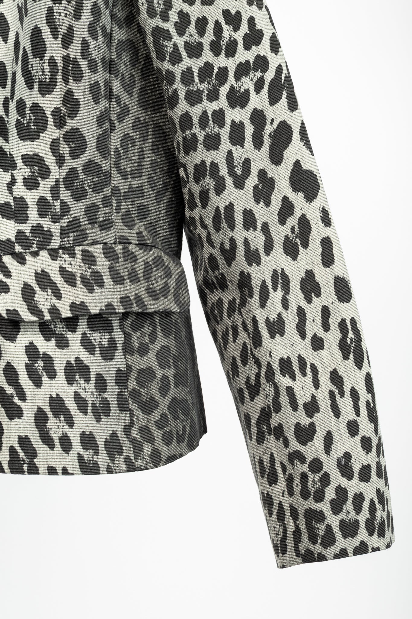 Moschino Cheap and Chic Grey Cotton Leopard Blazer