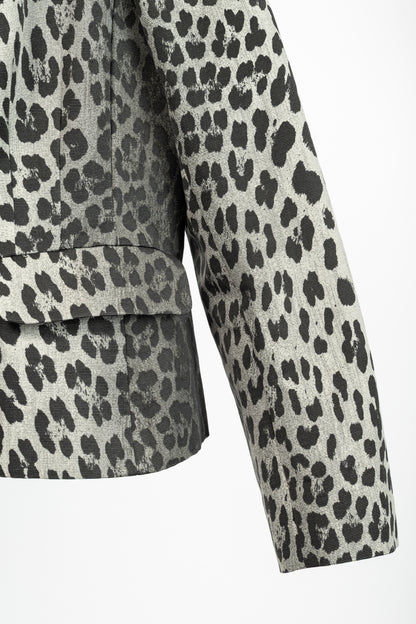 Moschino Cheap and Chic Grey Cotton Leopard Blazer