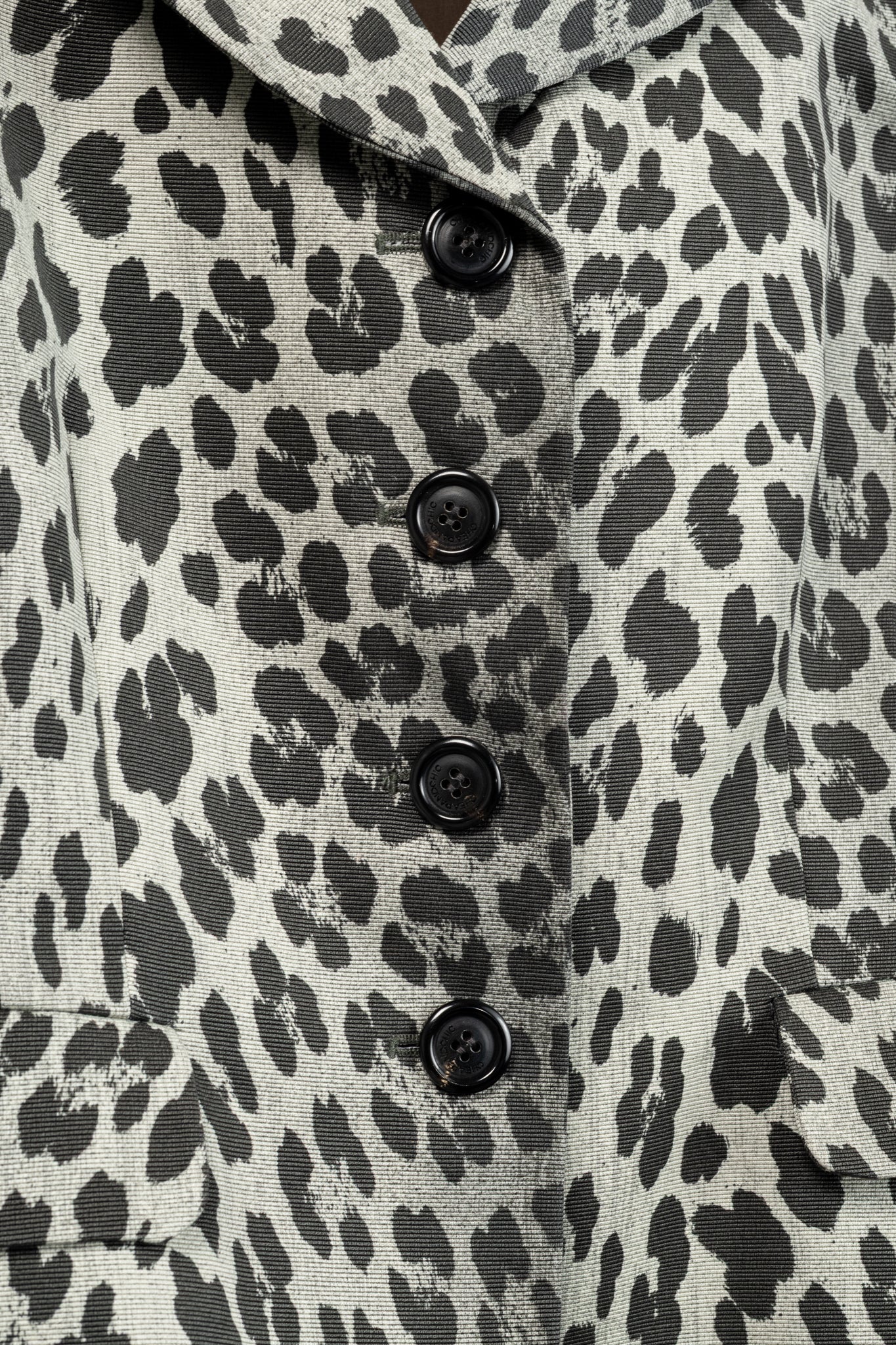 Moschino Cheap and Chic Grey Cotton Leopard Blazer
