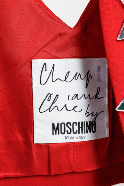 Moschino Cheap and Chic Xs & Os Heart Cut-Out Red Vest
