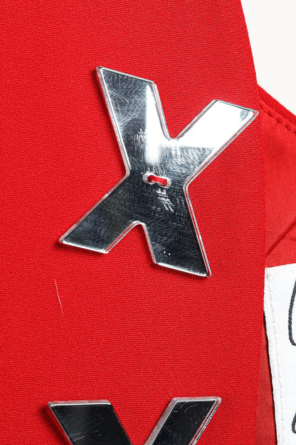 Moschino Cheap and Chic Xs & Os Heart Cut-Out Red Vest