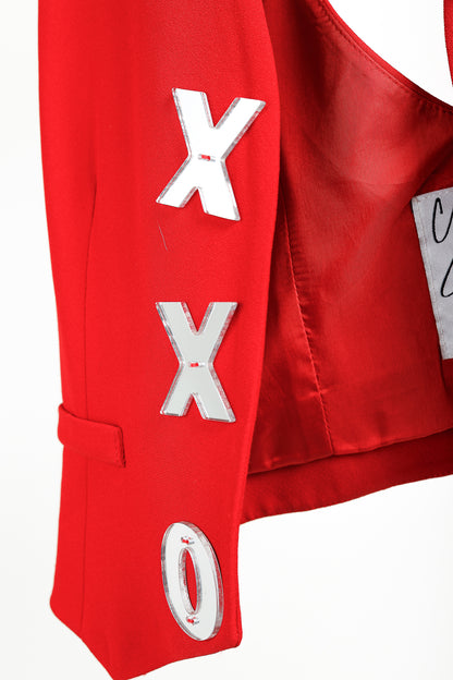 Moschino Cheap and Chic Xs & Os Heart Cut-Out Red Vest