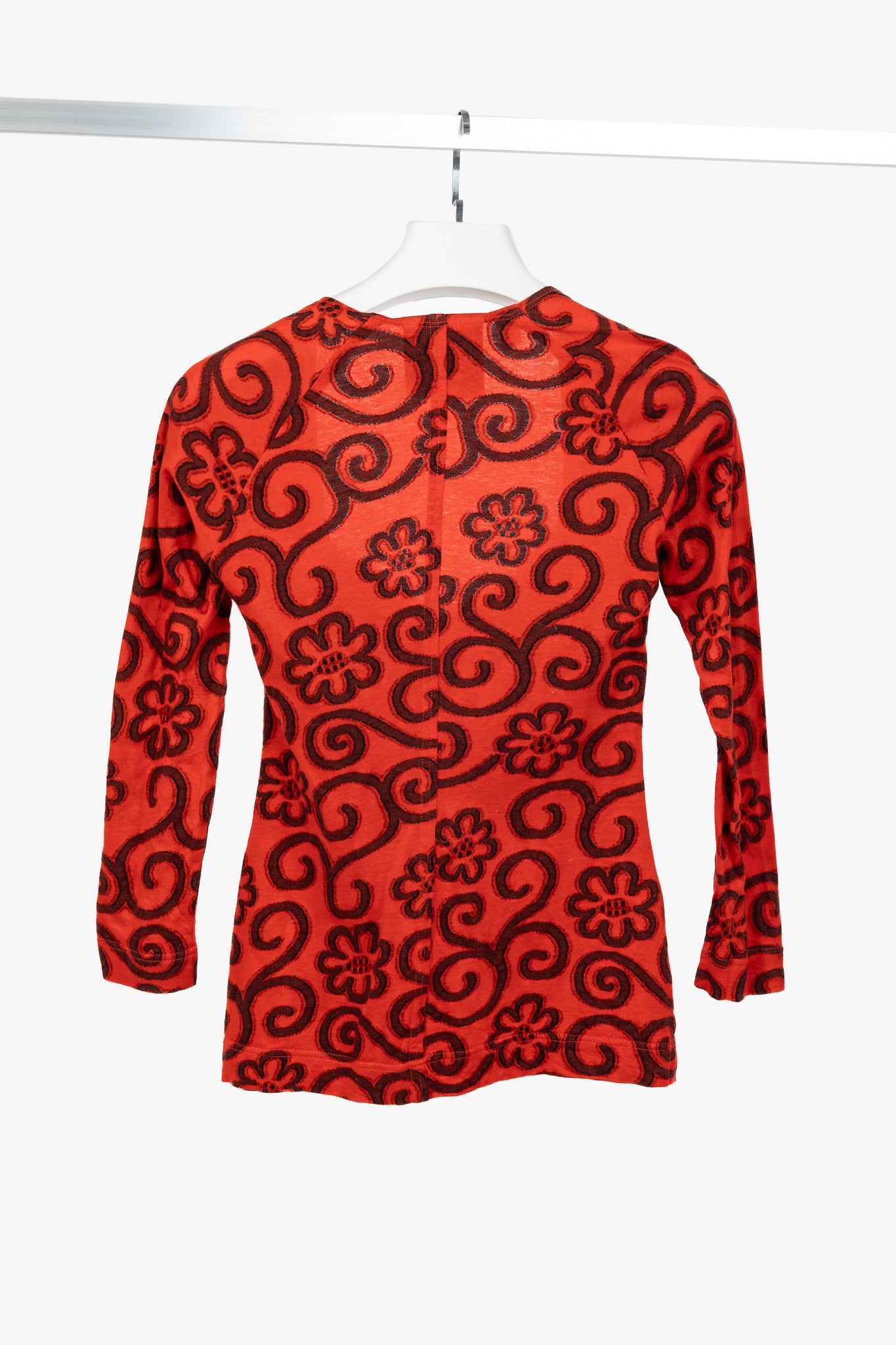 Moschino Cheap and Chic Red Floral-Jacquard Cotton Bustier Top
