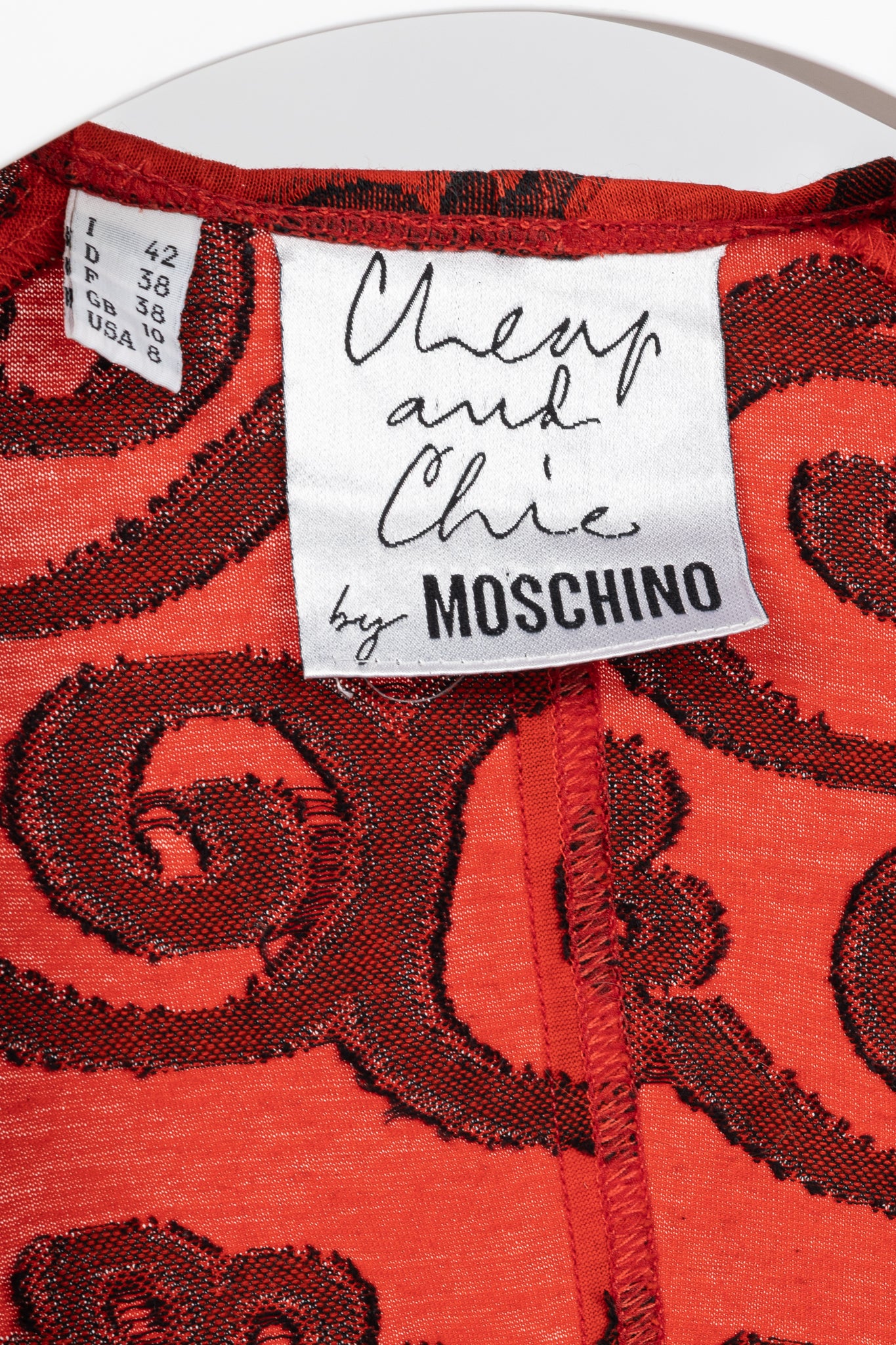 Moschino Cheap and Chic Red Floral-Jacquard Cotton Bustier Top