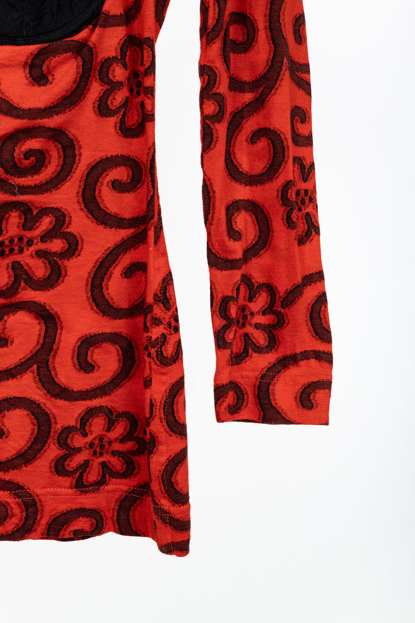 Moschino Cheap and Chic Red Floral-Jacquard Cotton Bustier Top