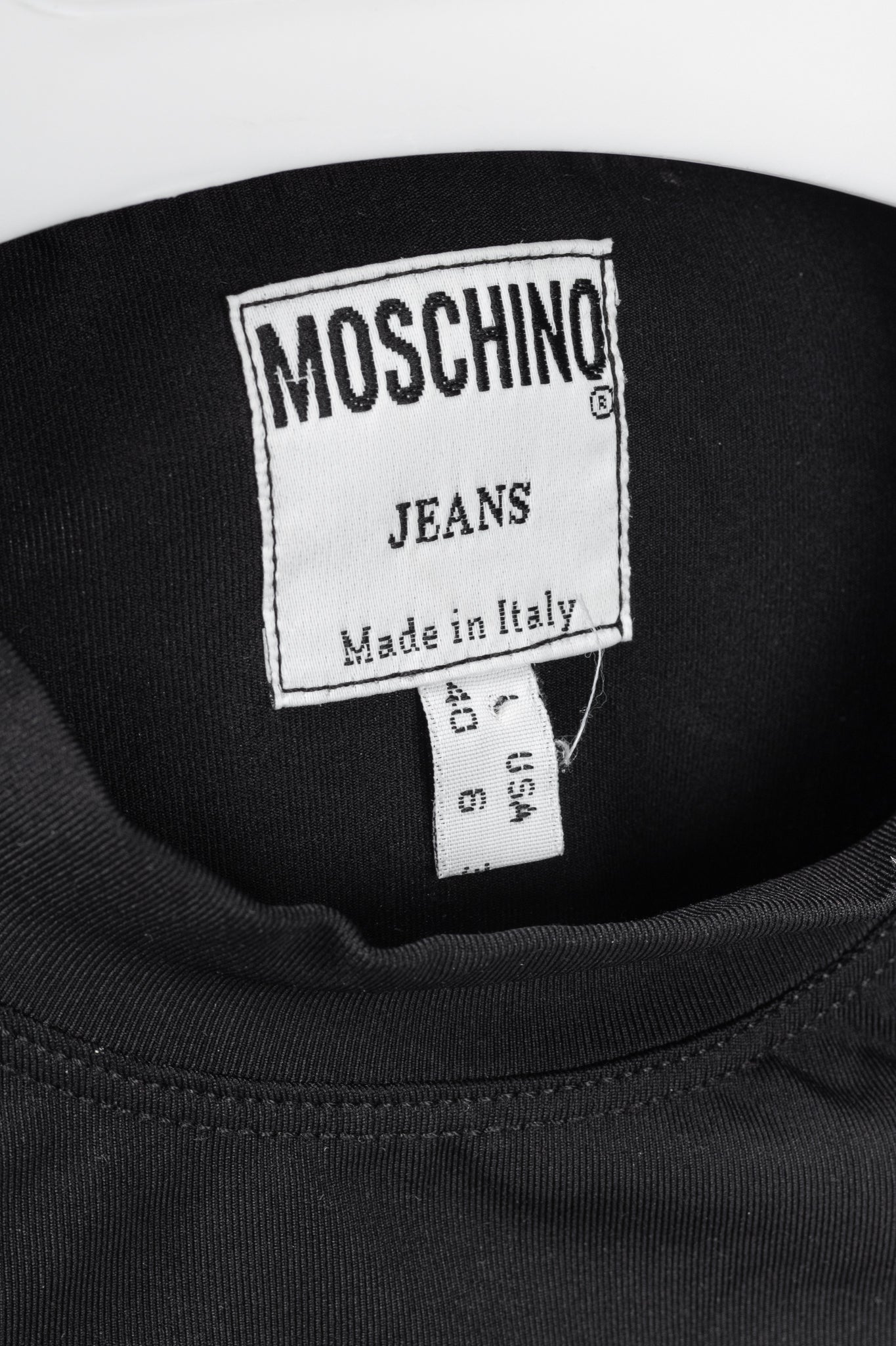 Moschino Jeans Black Jersey Printed Fur-Heart Long-Sleeve Top