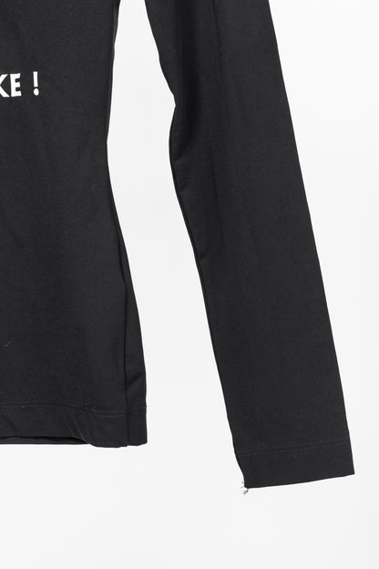 Moschino Jeans Black Jersey Printed Fur-Heart Long-Sleeve Top