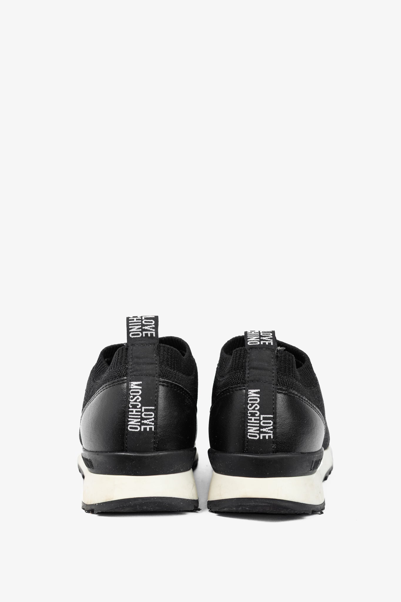 Love Moschino Black Love & Peace Slip-On Knit Sneakers