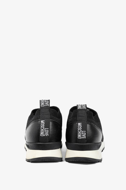 Love Moschino Black Love & Peace Slip-On Knit Sneakers