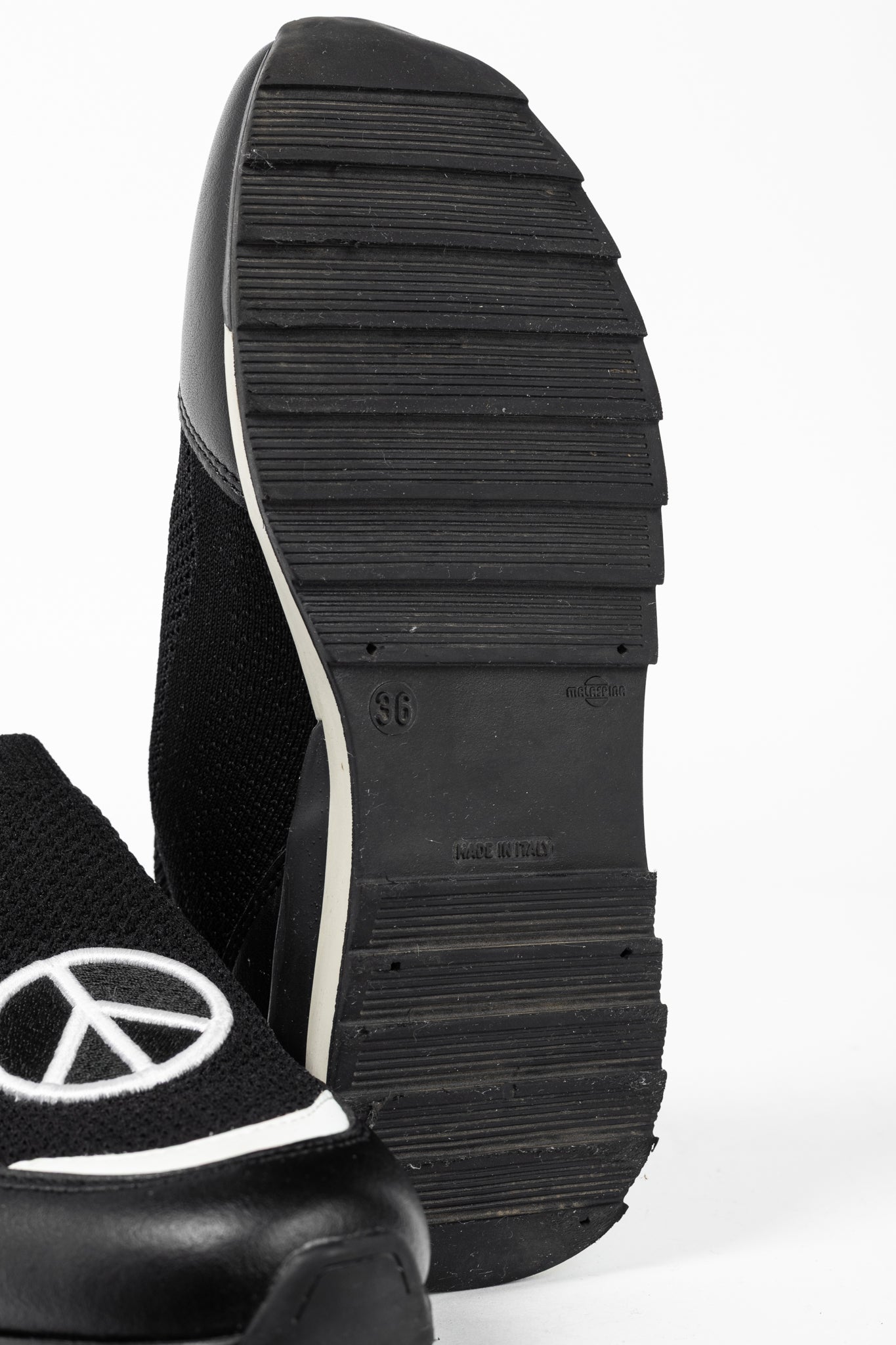 Love Moschino Black Love & Peace Slip-On Knit Sneakers