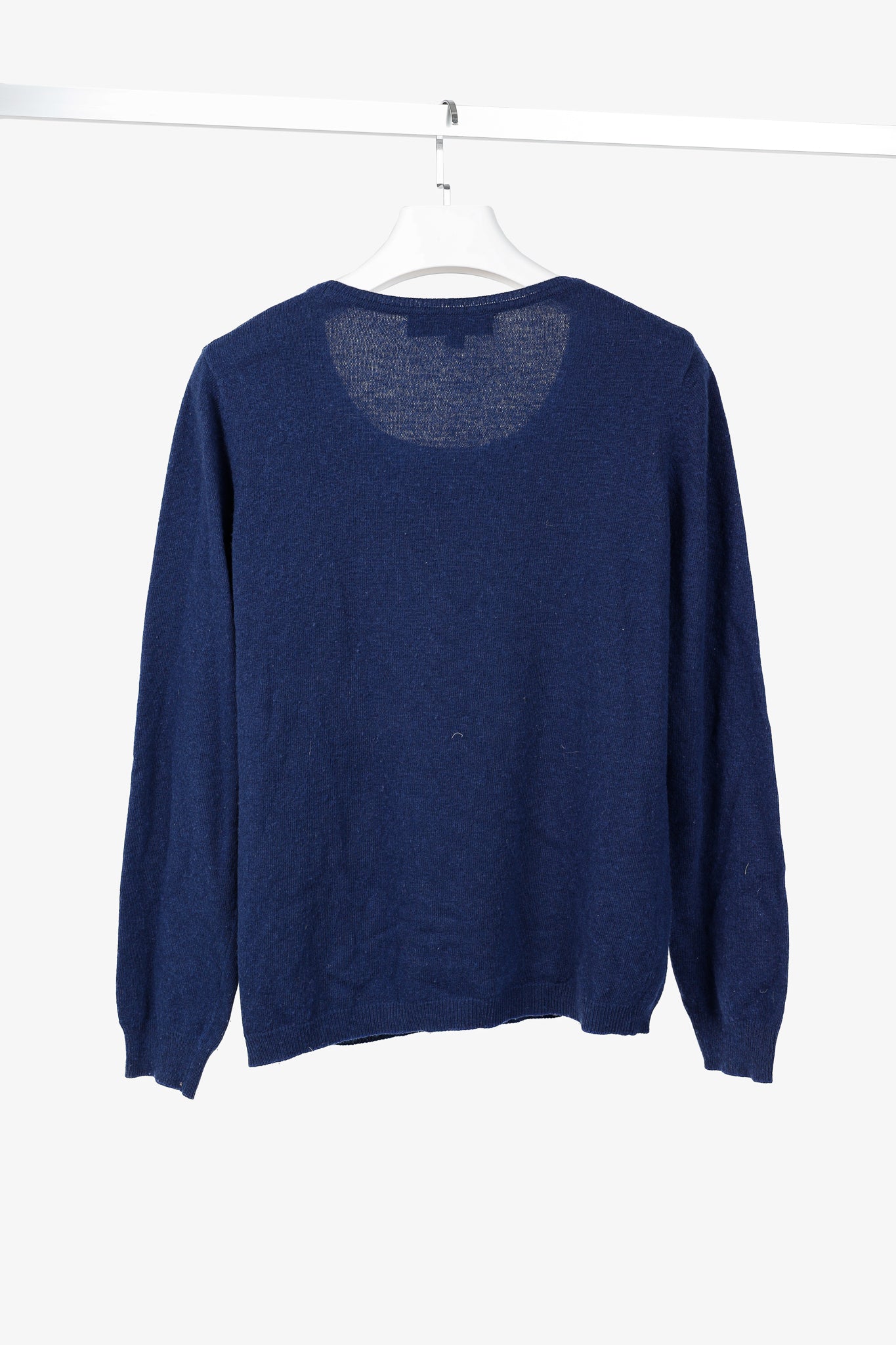 Love Moschino Dark-Blue Wool-Blend Heart Sweater