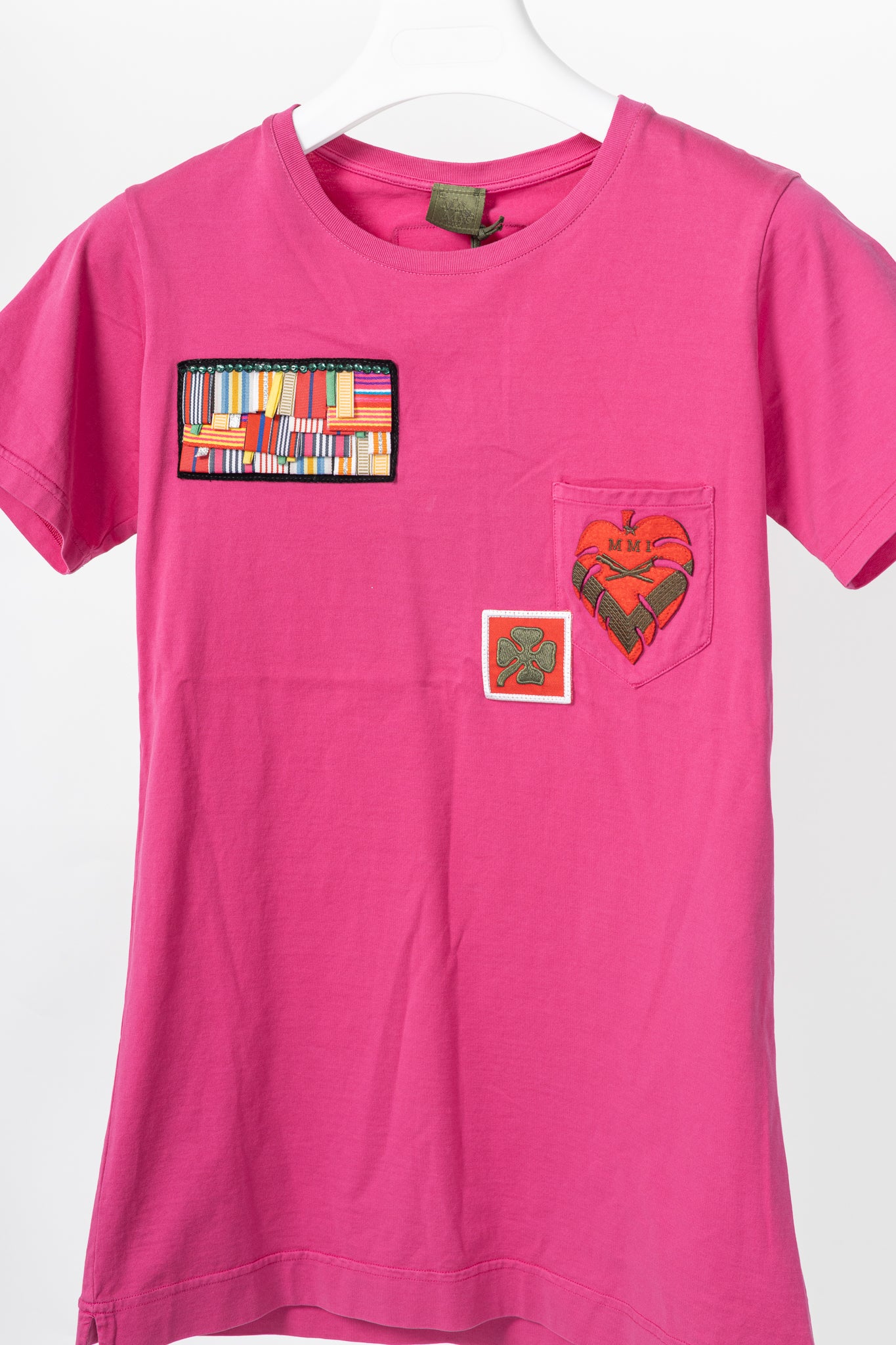 Mr & Mrs Italy Pink Cotton-Jersey Multi-Patch T-Shirt