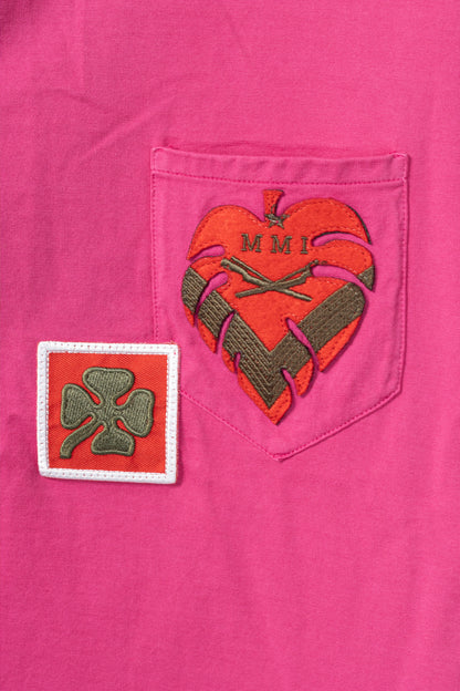 Mr & Mrs Italy Pink Cotton-Jersey Multi-Patch T-Shirt