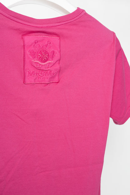 Mr & Mrs Italy Pink Cotton-Jersey Multi-Patch T-Shirt