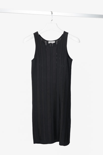 Mulberry Black Ponte-Knit Jacquard-Stripe Mini Dress