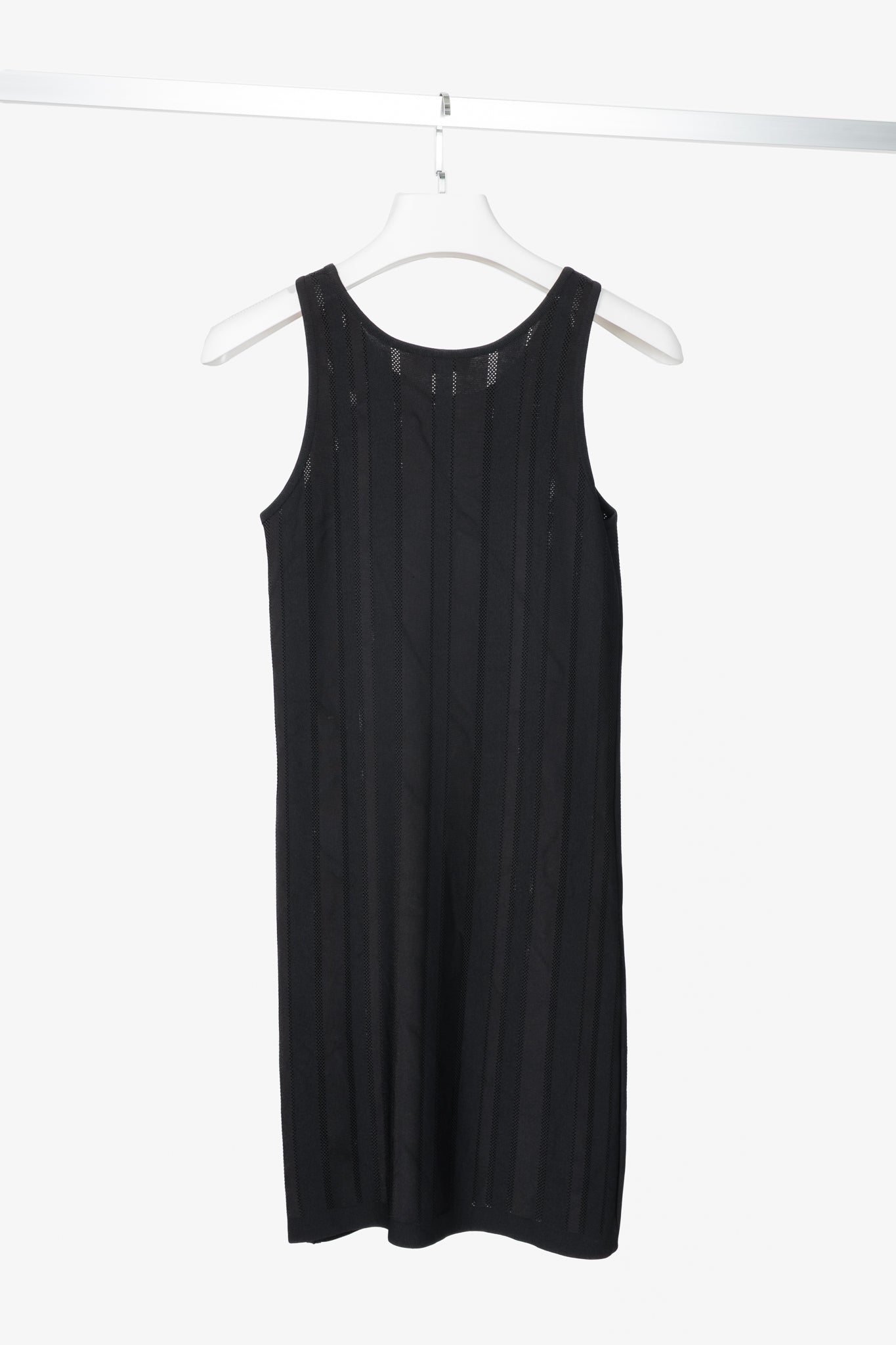 Mulberry Black Ponte-Knit Jacquard-Stripe Mini Dress
