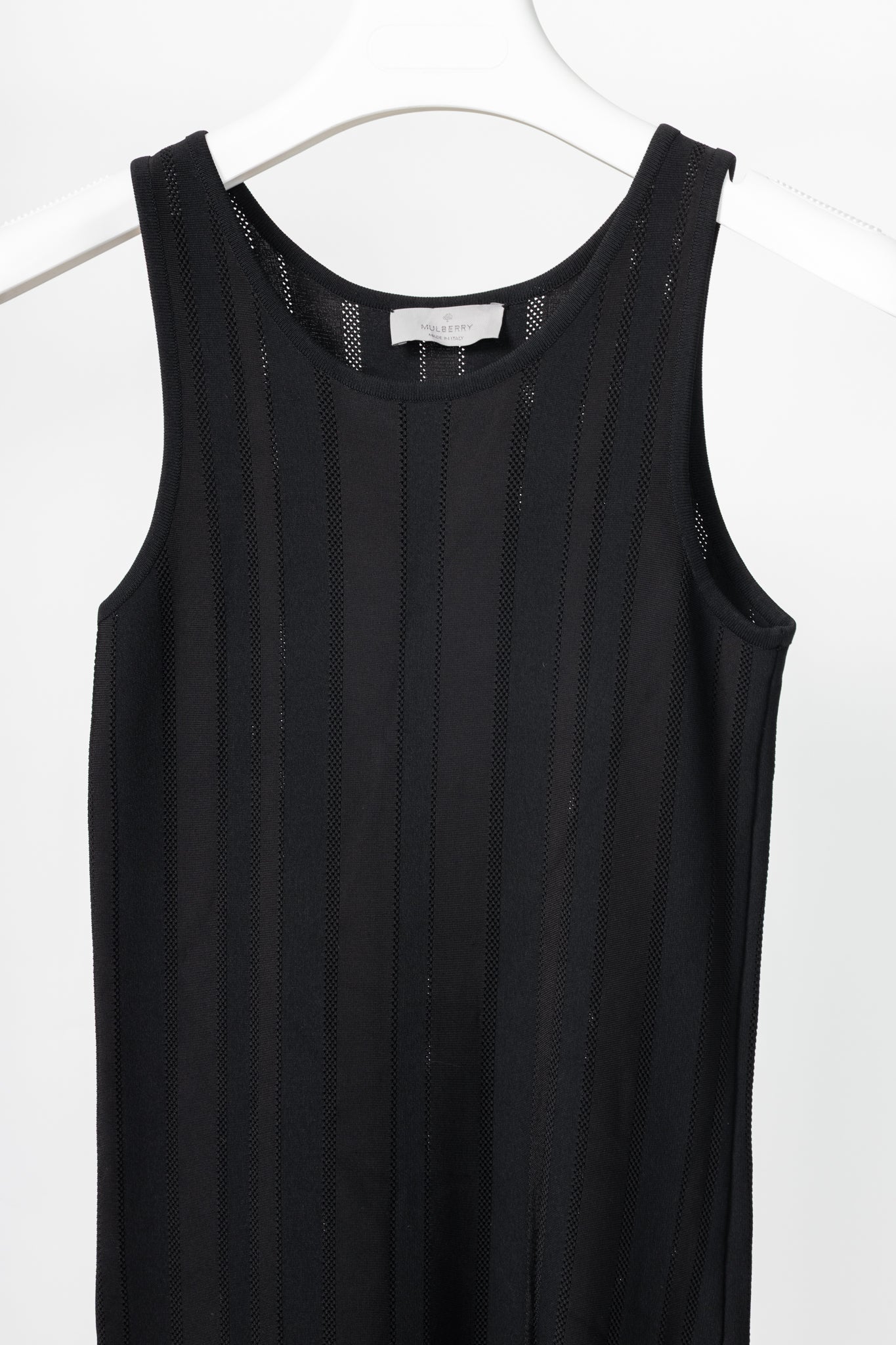 Mulberry Black Ponte-Knit Jacquard-Stripe Mini Dress