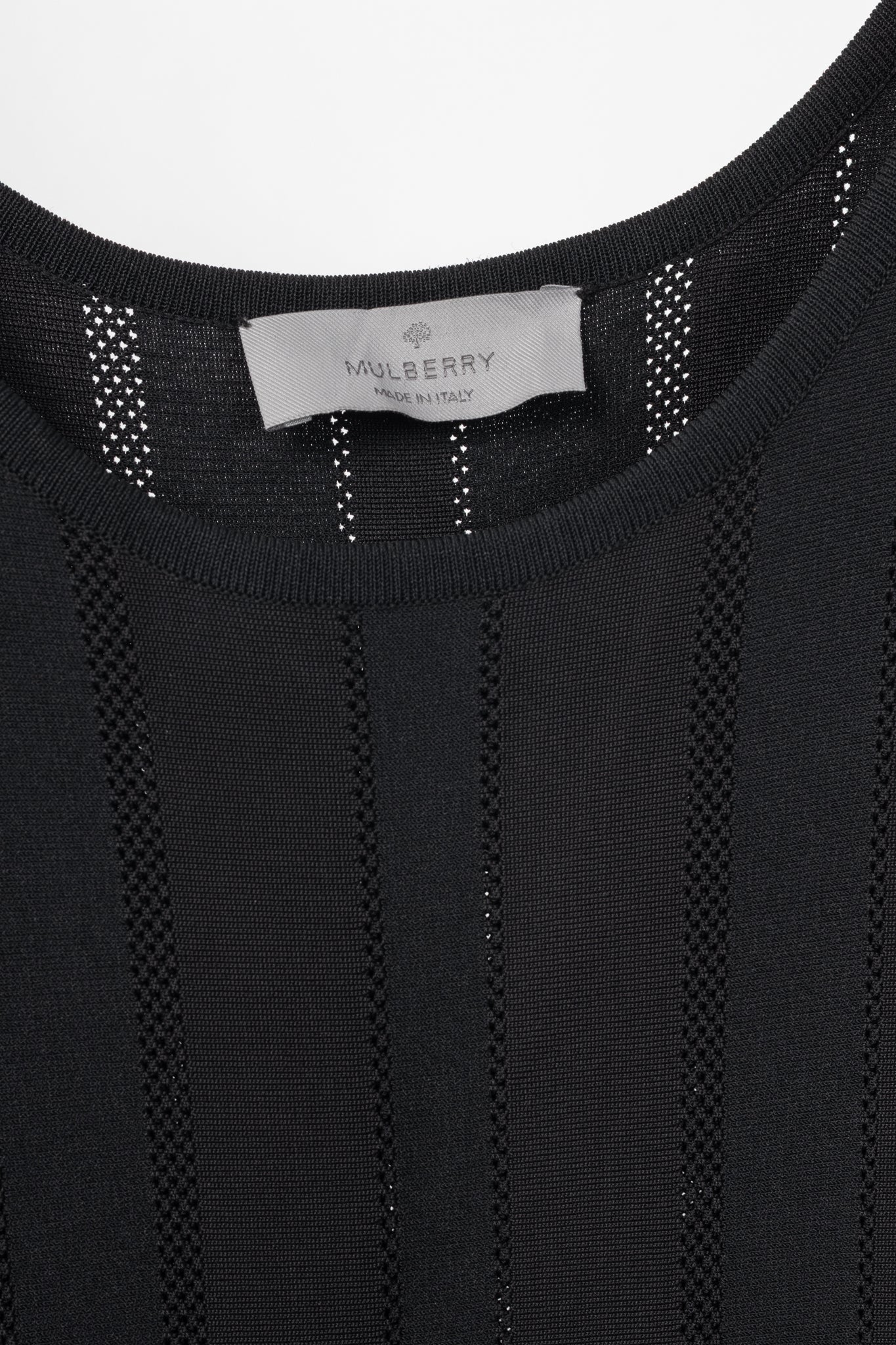 Mulberry Black Ponte-Knit Jacquard-Stripe Mini Dress