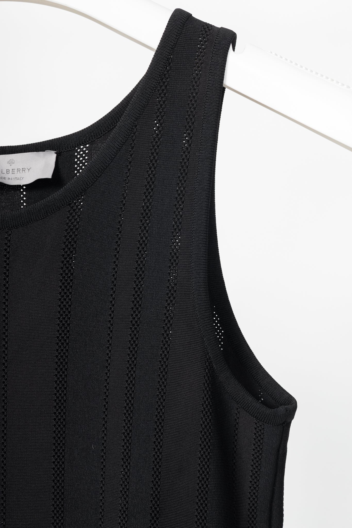 Mulberry Black Ponte-Knit Jacquard-Stripe Mini Dress