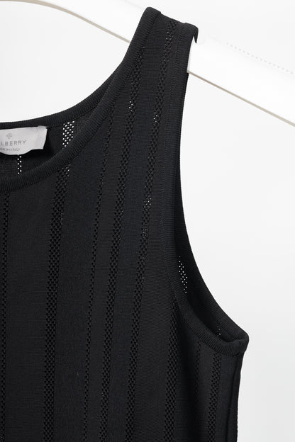 Mulberry Black Ponte-Knit Jacquard-Stripe Mini Dress