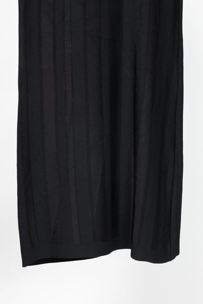 Mulberry Black Ponte-Knit Jacquard-Stripe Mini Dress