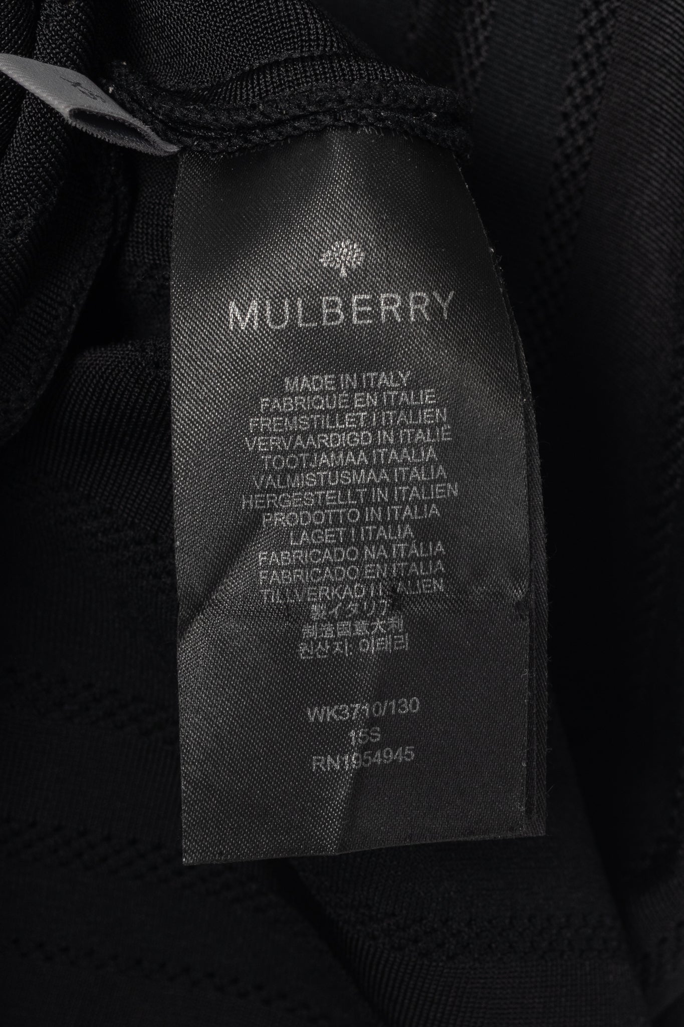 Mulberry Black Ponte-Knit Jacquard-Stripe Mini Dress