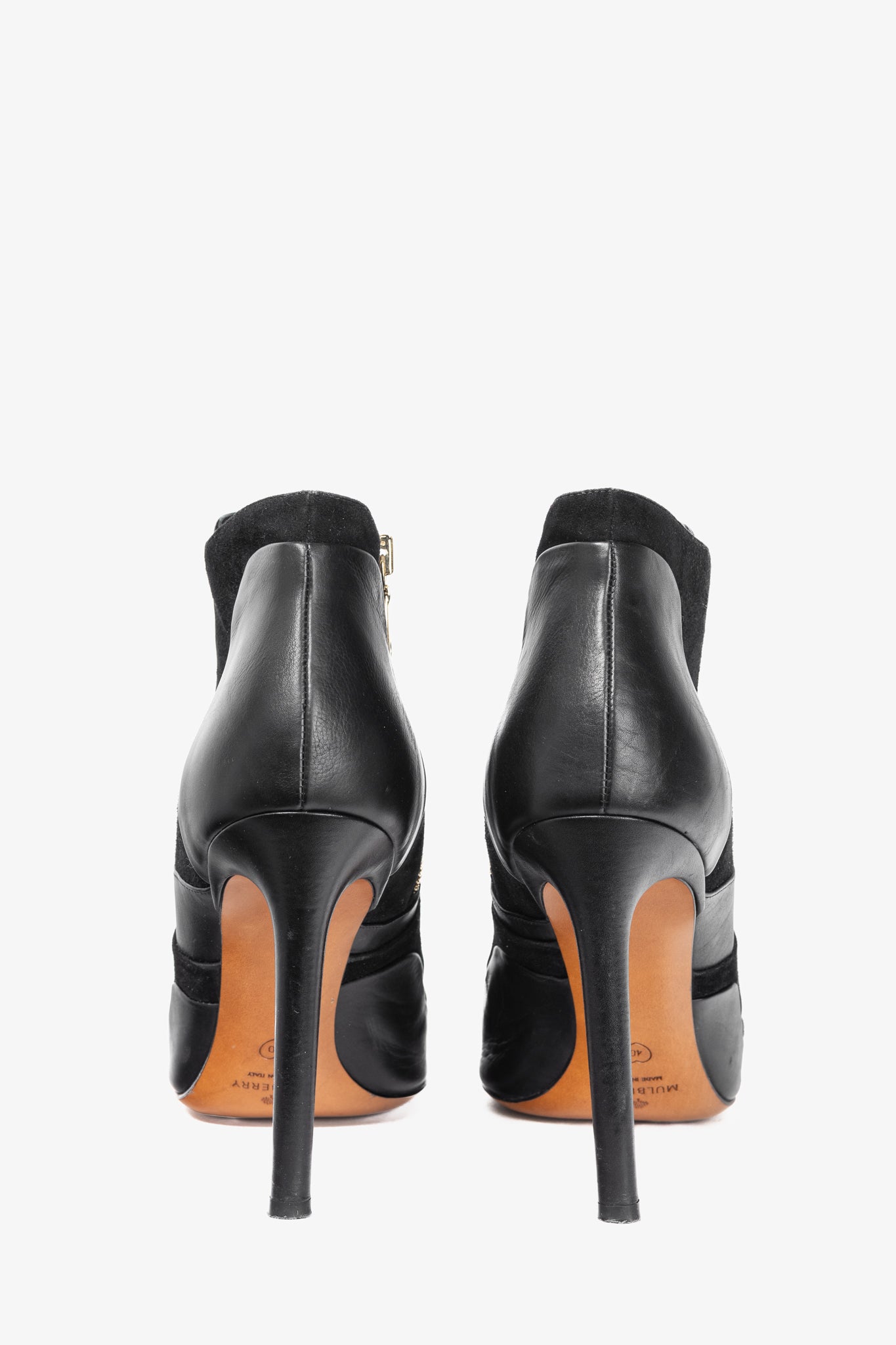 Mulberry Mira Black Calf & Suede Patchwork Booties