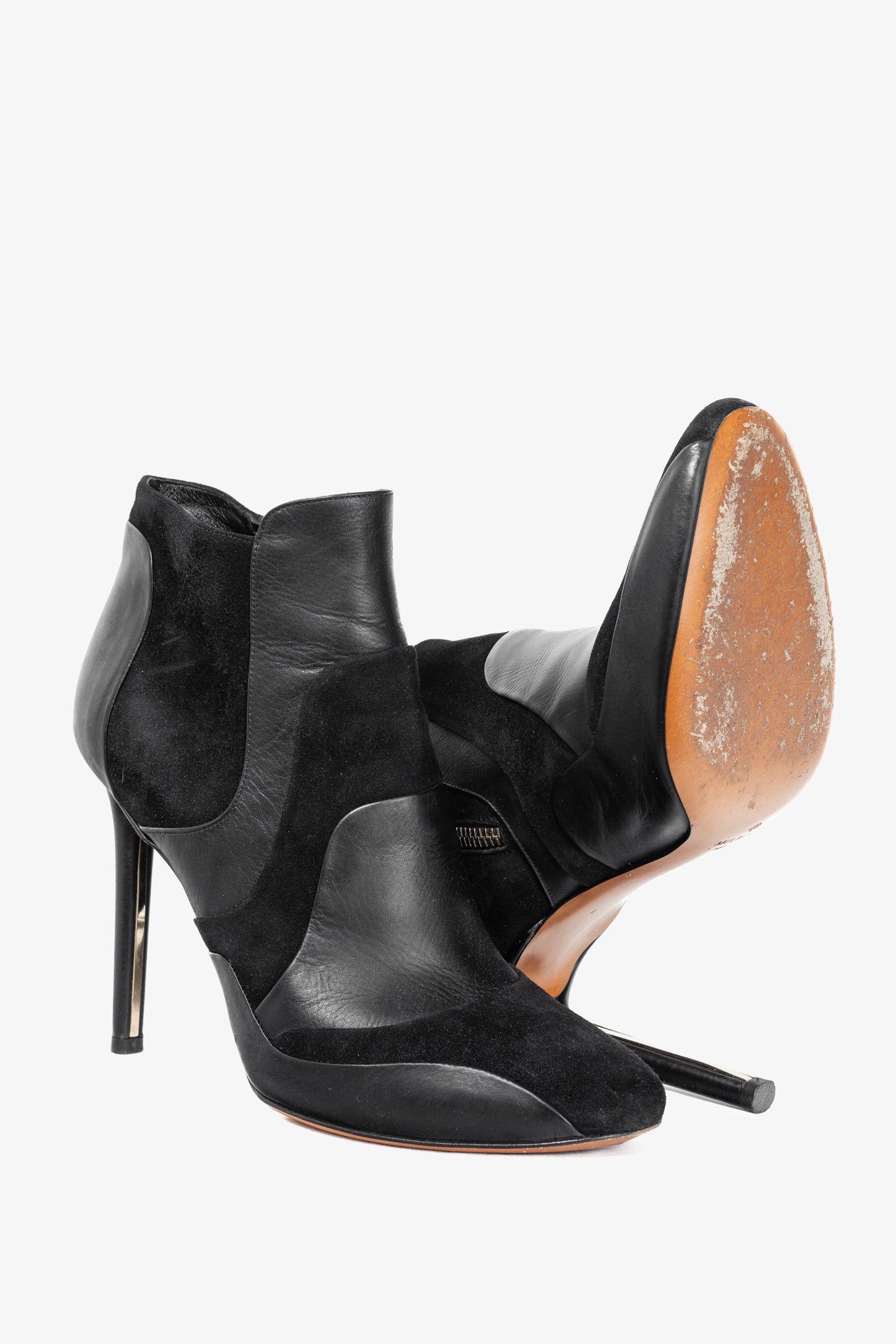 Mulberry Mira Black Calf & Suede Patchwork Booties