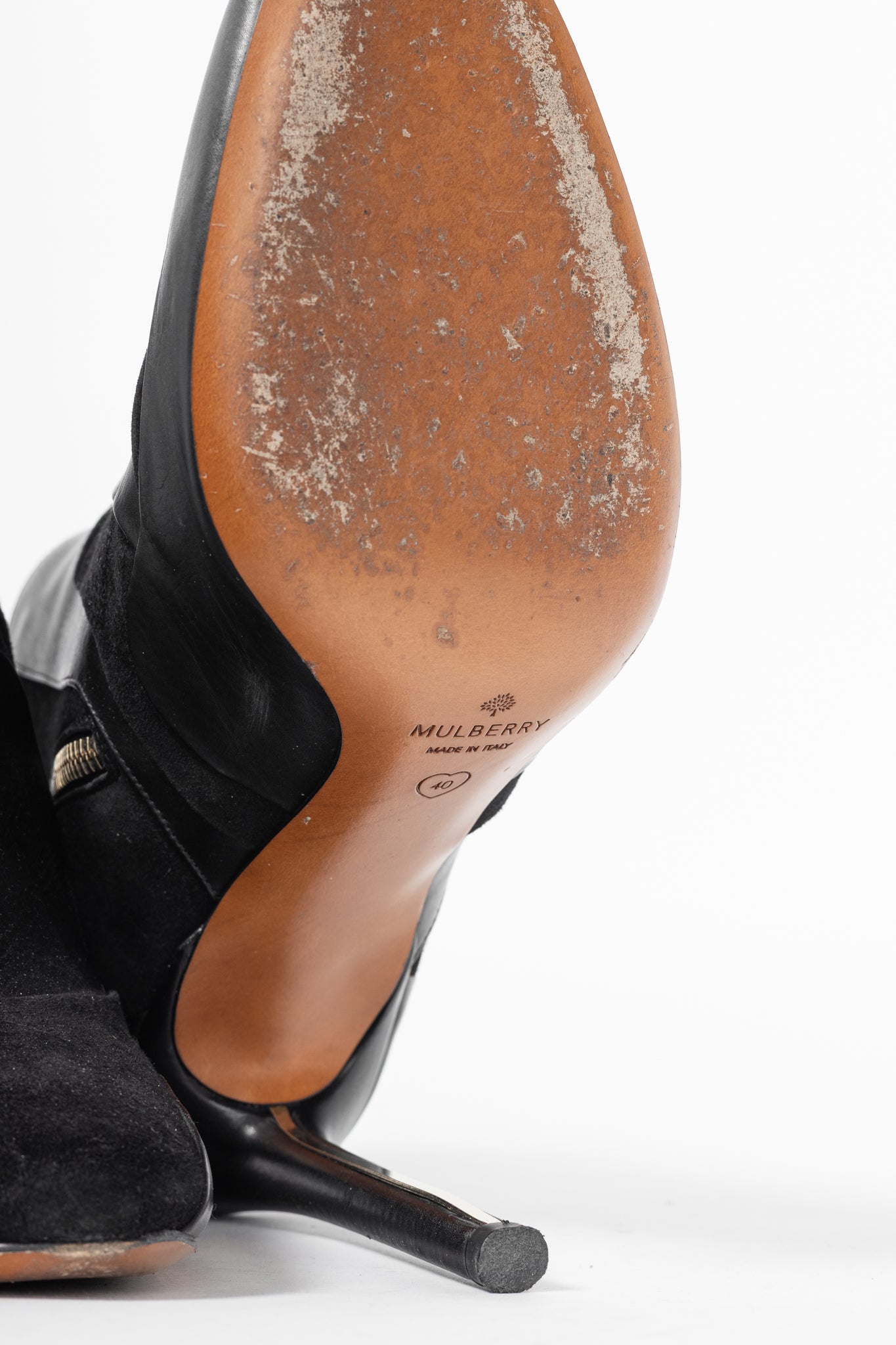 Mulberry Mira Black Calf & Suede Patchwork Booties