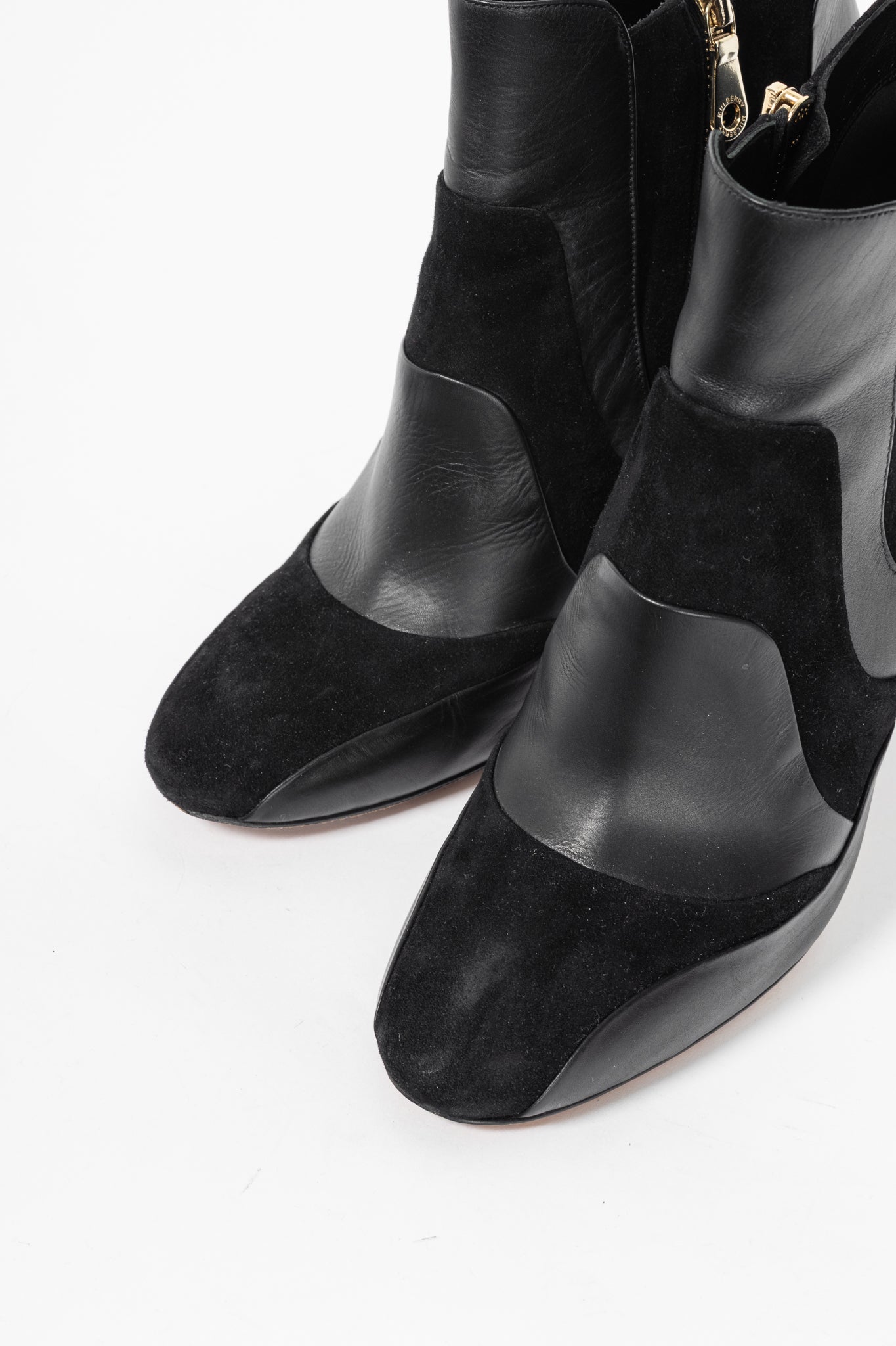 Mulberry Mira Black Calf & Suede Patchwork Booties