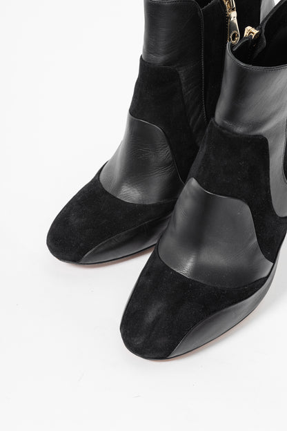 Mulberry Mira Black Calf & Suede Patchwork Booties