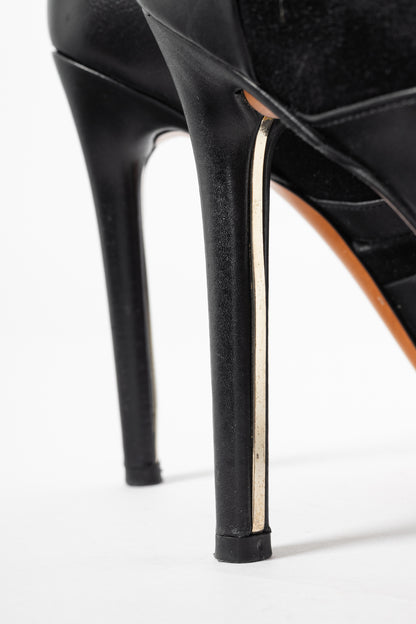 Mulberry Mira Black Calf & Suede Patchwork Booties